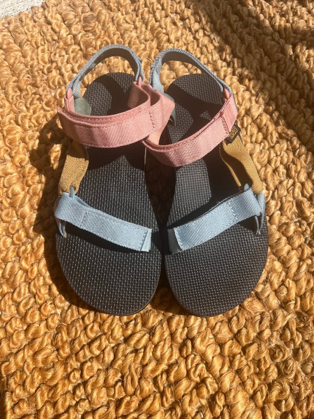 Pastel Color Block Black Teva Platform Sandals 8